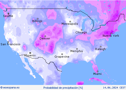 Probabilidad de precipitación Mapas de pronósticos